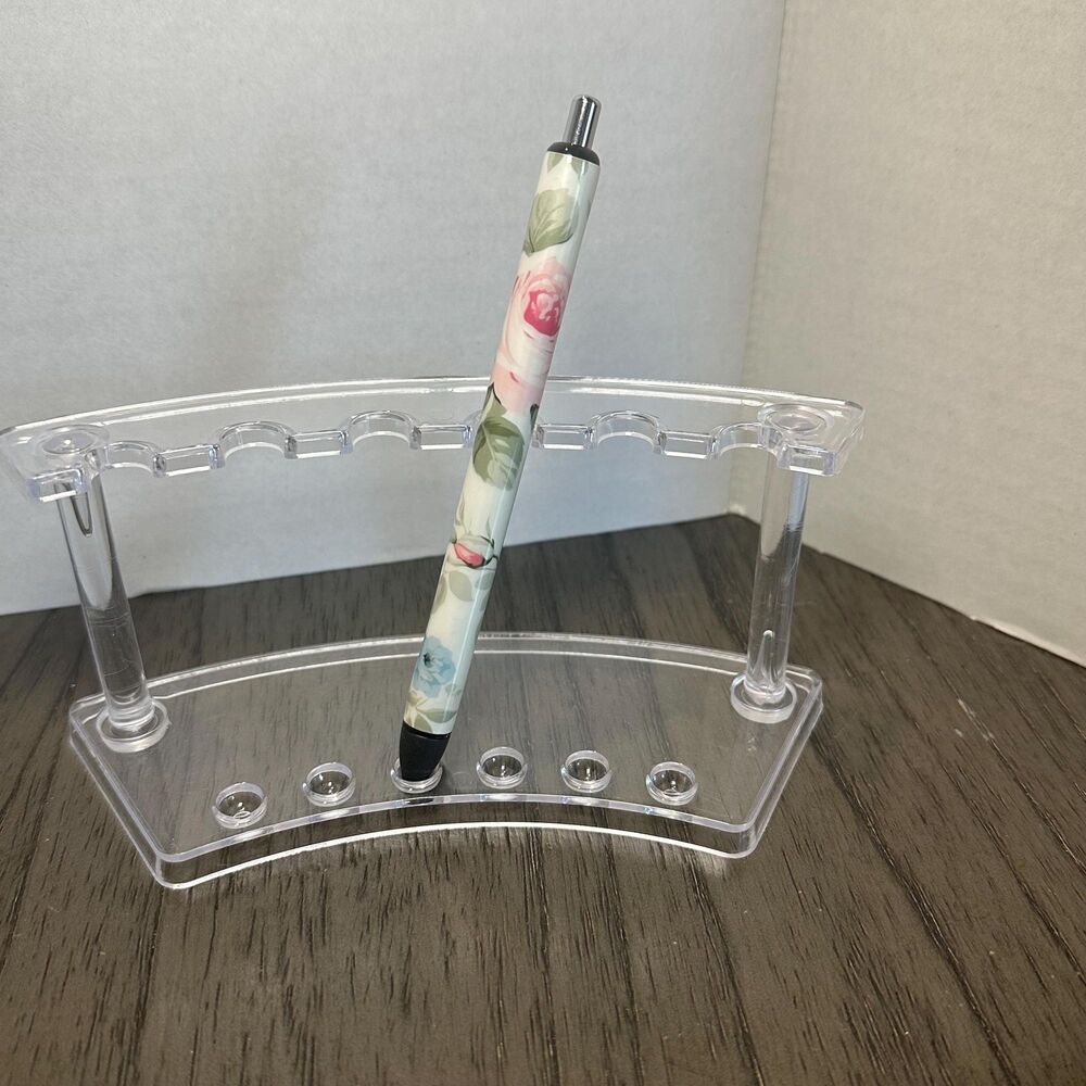 Pink floral vintage Inkjoy Personalized Pens, Refillable gel pens, Vinyl Wrap, C
